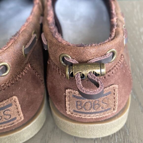 BOBS Slip On Flat Memory Foam Brown Vegan Leather Textile Shoes Women’s Size 9.5 - Picture 10 of 12